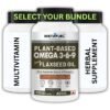 Vegan Omega 3-6-9 Flaxseed Oil Capsules – 2500mg Bundle Pack_main