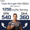 Triple Strength 3x Omega 3 Fish Oil-1250mg, EPA-540mg, DHA-360mg - Image 2